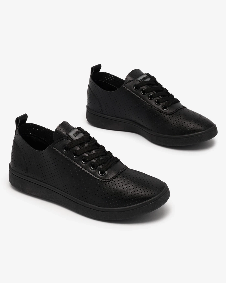 Royalfashion Damen durchbrochene Sneaker in schwarz Akeria