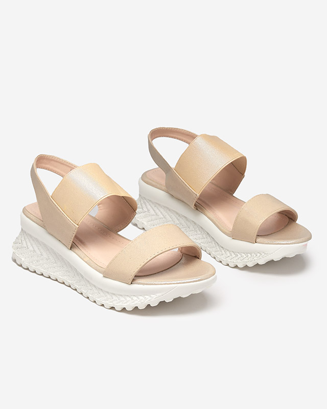 Damensandalen in Braun und Gold mit Zirkonia Maremino - Schuhe