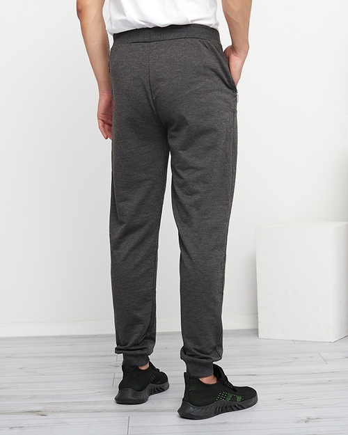 Темно-сірі чоловічі спортивні штани з кишенями - Одяг
