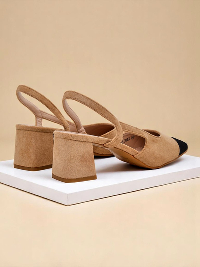 Royalfashion Damen Pumps mit niedrigem Absatz und dekorativer Spitze Eleganzo