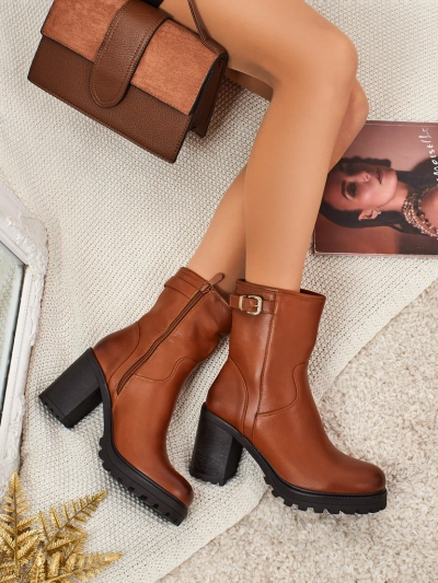 Damen Stiefeletten Sylvarra aus Öko-Leder mit Blockabsatz