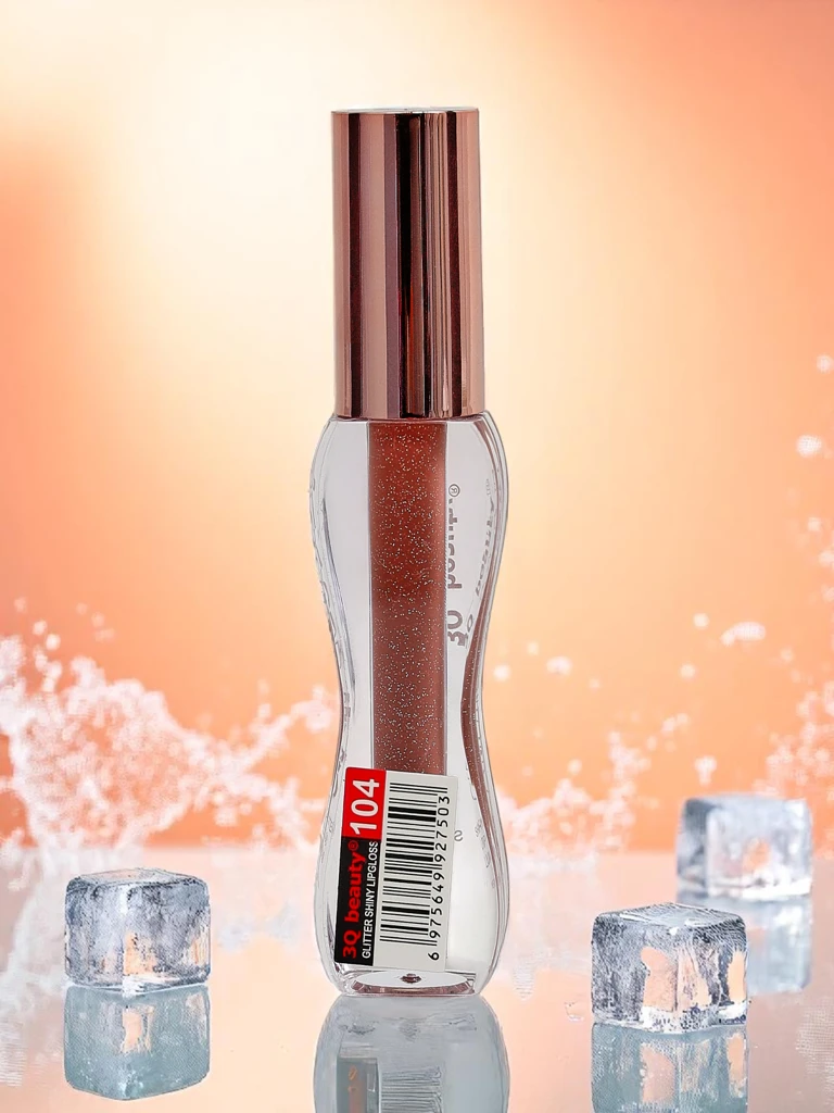 Lippengloss mit Glitzer in der Farbe Simulation