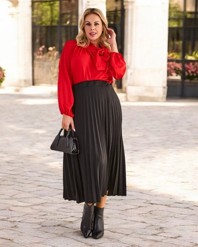 Royalfashion Plissierte Damen-Midi-Rock PLUS GRÖßE