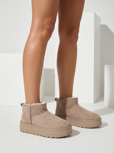 Royalfashion Damen Plateau a'la Schneestiefel Dagodo