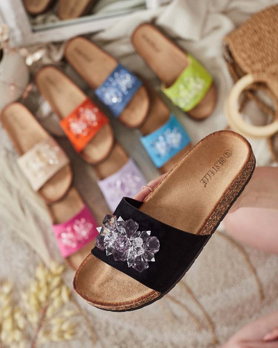 Royalfashion Жіночі шльопанці Villo зі стразами