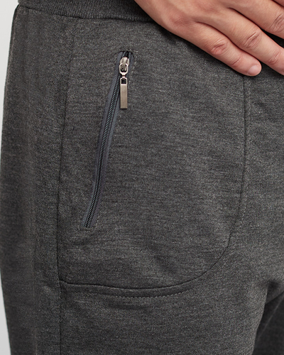 Dunkelgraue Herren-Jogginghose mit Taschen - Kleidung