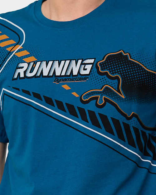 Чоловіча футболка з бірюзовим принтом - Одяг