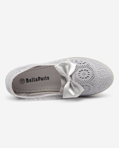 Mädchen-Sneaker mit grauer Osmo-Schleife - Schuhe