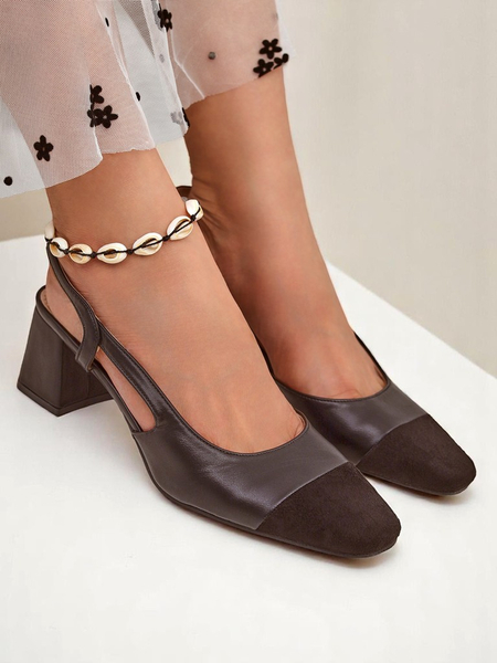 Royalfashion Damen Pumps mit niedrigem Absatz und dekorativer Spitze Eleganzo