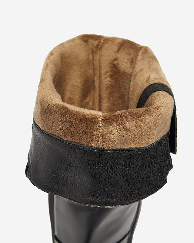 Kniehohe Damenstiefel aus Öko-Leder in schwarzer Farbe Orikas - Footwear