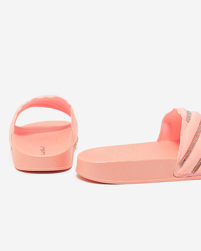 OUTLET Hellrosa Damenhausschuhe mit Zirkonia Erikis - Schuhe