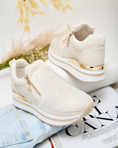 Royalfashion Damen Halbschuhe mit Zirkonen Mirconie