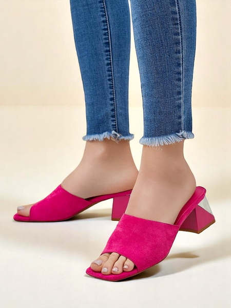 Royalfashion Damen-Slides mit dekorativen Absätzen Vollatie