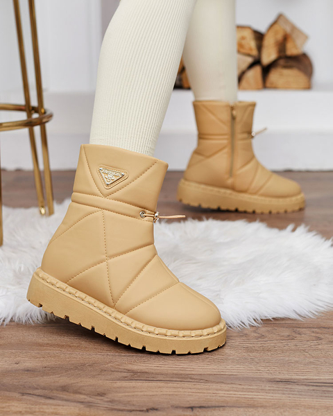 Royalfashion Camel Damenstiefel a'la Schneestiefel Oterika