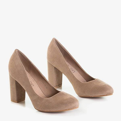 Beigefarbene Pumps am Amelle-Pfosten - Schuhe