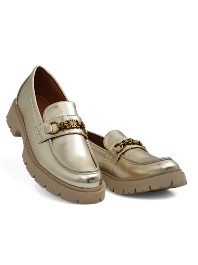 Royalfashion Damenmokassins vergoldet Goldlove
