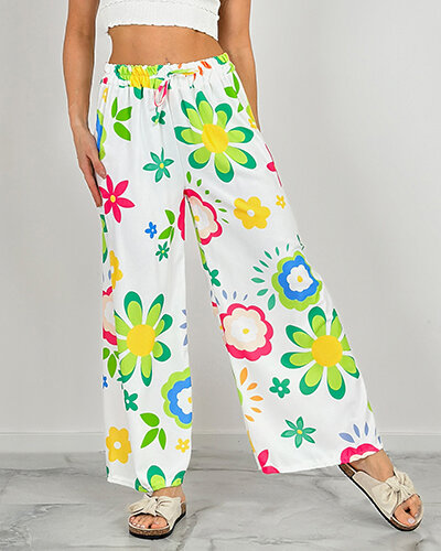 Royalfashion Weite Stoffhose mit Blumenmuster