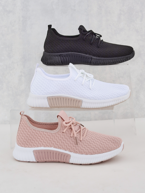 Білі жіночі тканинні спортивні кросівки Vobbu- Footwear