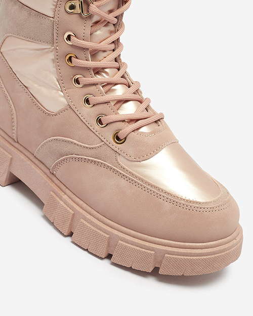 Рожеві жіночі утеплені черевики-трапери Kasemi-Footwear