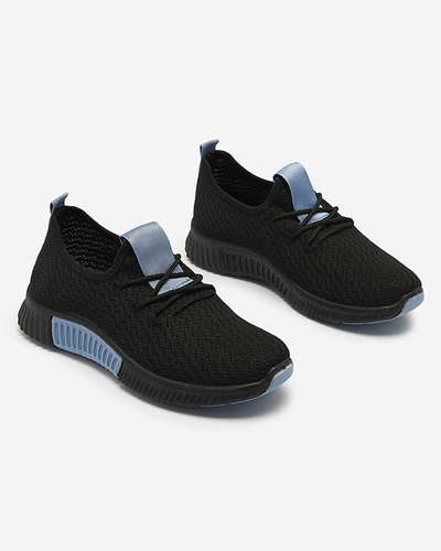 Schwarze Damen-Sportschuhe mit blauen Einsätzen Keteti - Schuhe