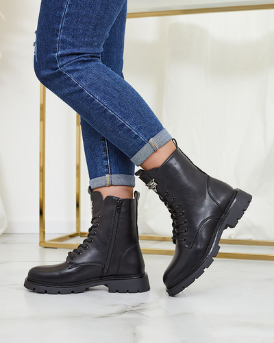 Royalfashion Чорні жіночі високі черевики Stepurba