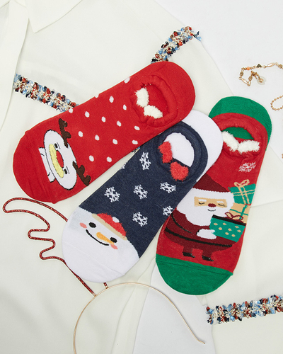 Bunte Damenfüße mit Weihnachtsdruck 3er-Pack - Unterwäsche