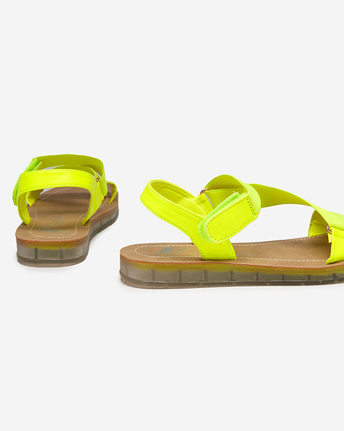 Неонові жовті жіночі босоніжки Alllab