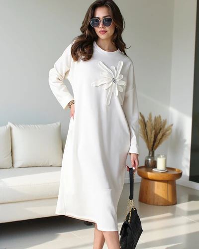 Royalfashion Жіноча мідлінка з oversize фасоном та квітковим візерунком