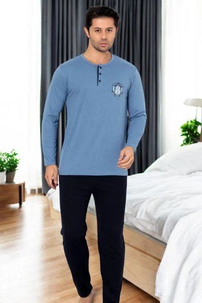 Royalfashion Herren Baumwollschlafanzug