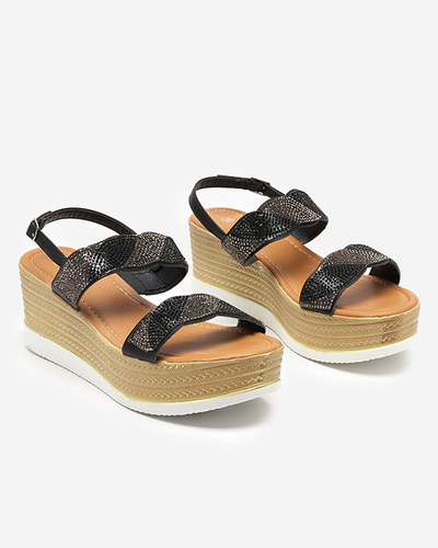 Schwarze Damensandalen mit Zirkonia Acroq - Schuhe