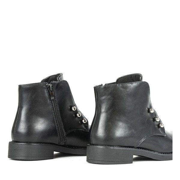 Schwarze Damenstiefel mit flachem Absatz Retorena - Footwear 1