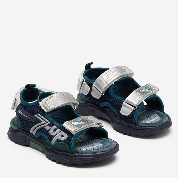 Doniso marineblaue und grüne Kindersandalen - Schuhe