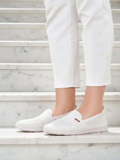 Damen Schuhe Ariadne aus Stoff in Creme Farbe