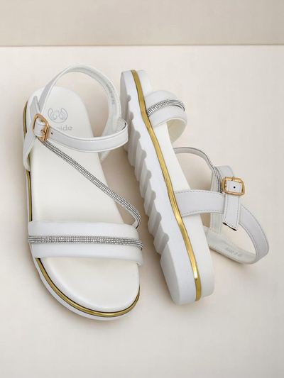 Royalfashion Damenkeilsandalen mit Strasssteinen Magnol