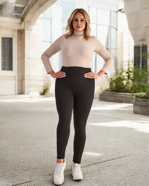 Schwarze klassische isolierte Damenleggings GROSSE GRÖSSE - Kleidung