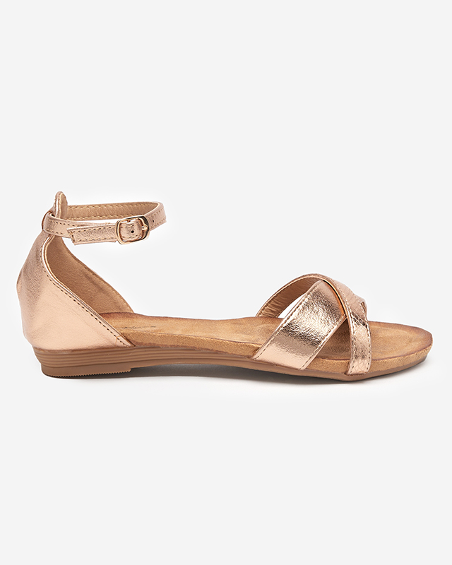 Gold Flache Damensandale Ruddi- Footwear