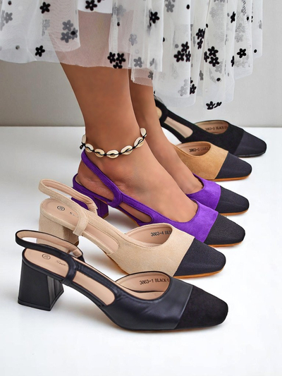 Royalfashion Damen Pumps mit niedrigem Absatz und dekorativer Spitze Eleganzo