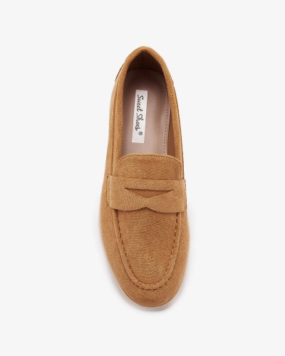 Damen Mokassins aus Öko-Wildleder in der Farbe camel Daffer- Footwear