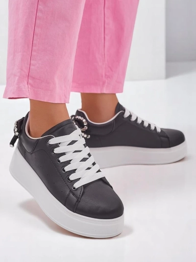 Royalfashion Жіночі спортивні кросівки на платформі з бантом Рібон