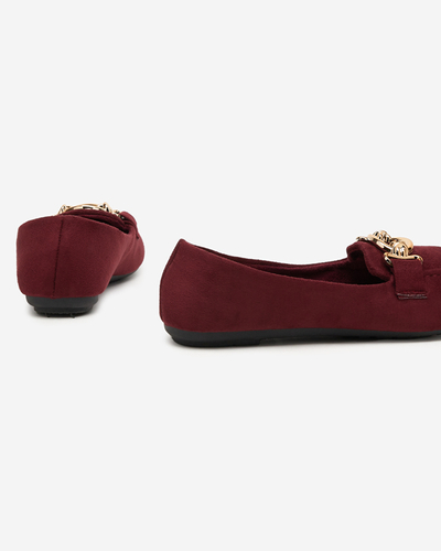 Mokassins aus Öko-Veloursleder in Burgunderrot Brussi - Footwear