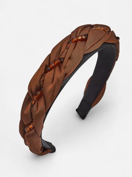 Royalfashion Haarband mit Zopfmuster und Perlen
