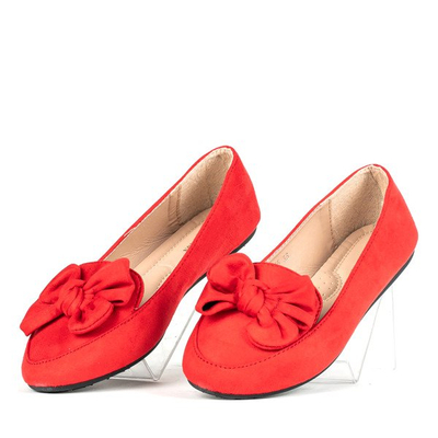 Rote Ballerina mit Bogen Iva-Footwear