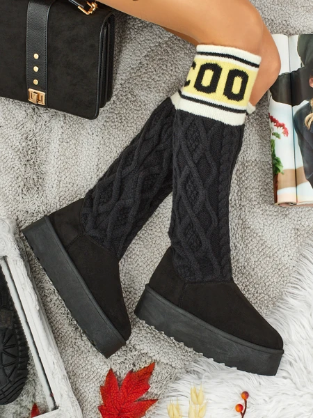 Hohe Damenstiefel im Schneestiefel-Stil mit Schaft Anane