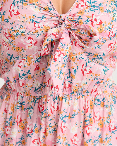 Geblümtes Maxikleid mit rosa Trägern für Damen- Kleidung