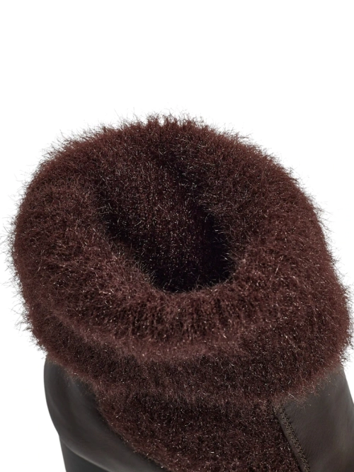 Ботильйони жіночі еко шкіряні на підборах-стовпчику з трикотажем Tirave