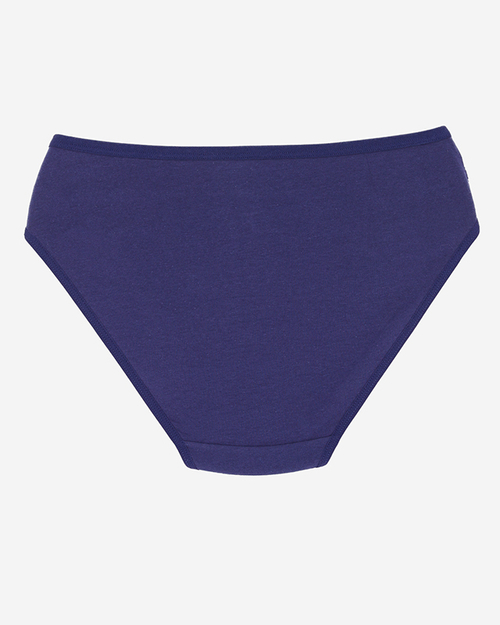 Темно-сині жіночі трусики з мереживом