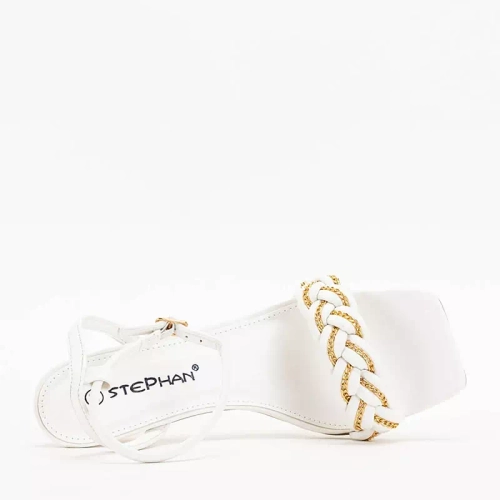 OUTLET Білі жіночі босоніжки на високому каблуці Tenedi - Взуття