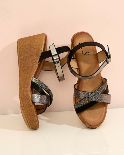 Royalfashion Damen Sandalen mit Zirkonen Bozi