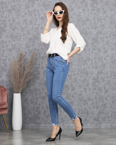 Blaue Damen Röhrenjeans push up - Kleidung