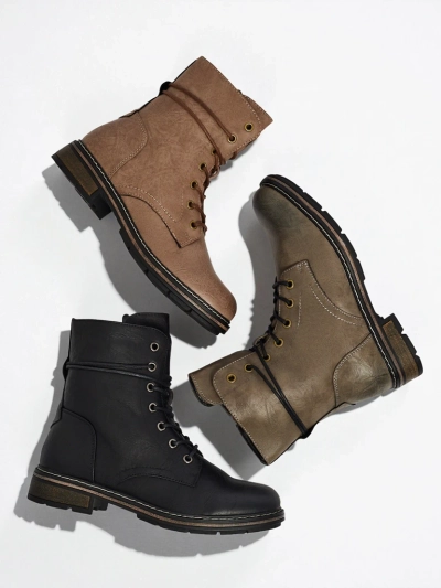 Öko-Leder Schnürstiefeletten Damen Ravonna